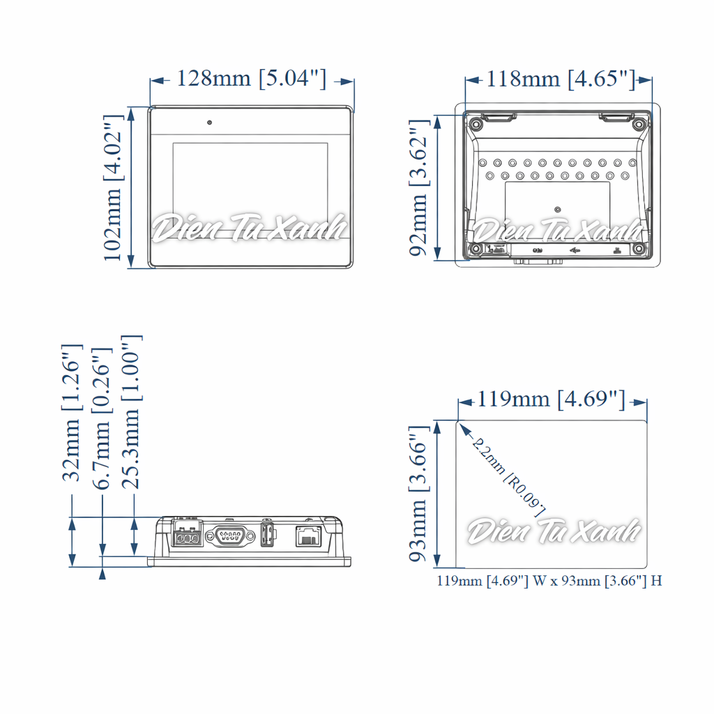 Màn hình Weintek LCD MT8052iP HMI 4.3 inch