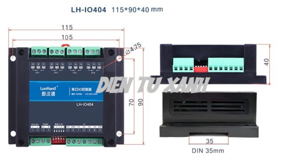 Le Module Rx485 Zx Module Rơ-le 4 Kênh RS485 Modbus RTU – Lonhand LH-IO404-485 - Điện Tử ...